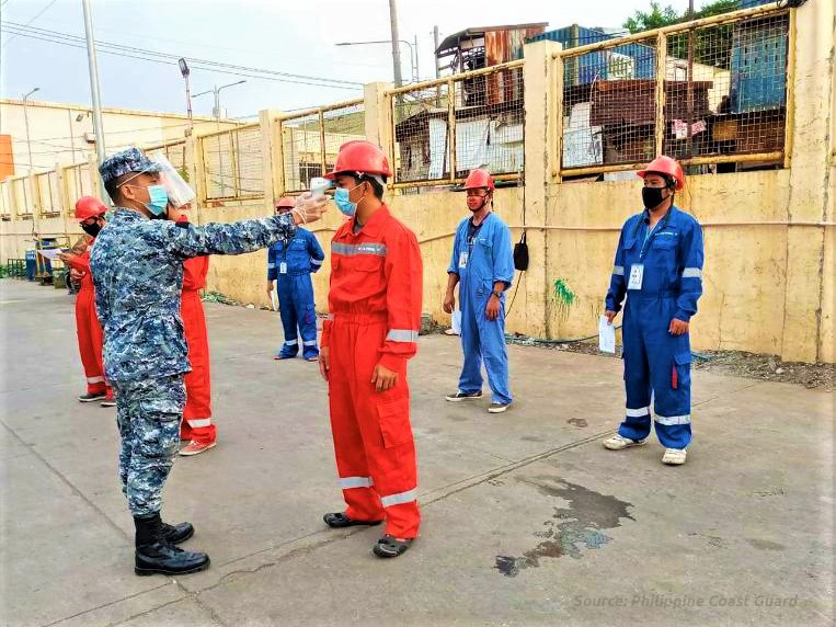 Filipino Crew with Philippine Coast Guard